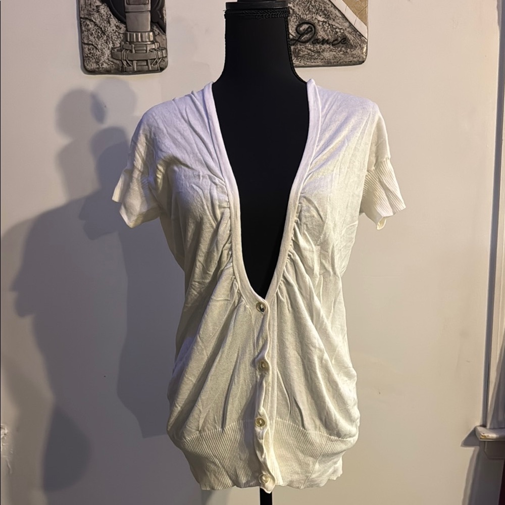 White Button-Up Cardigan